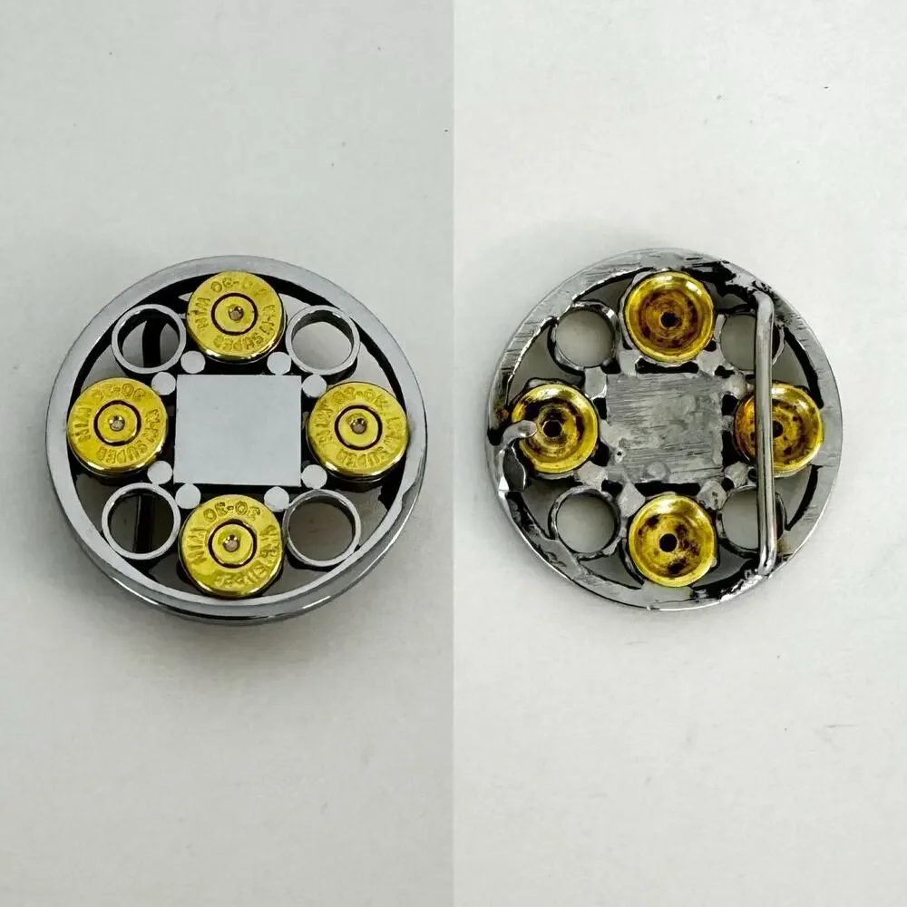 Vintage Bullet Casing Belt Buckle Small Silver/Gold Tone Mens Unisex